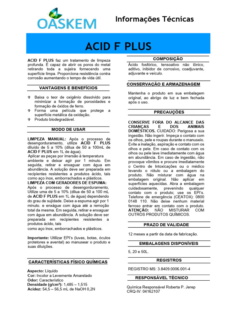 ACID F PLUS FT | PDF