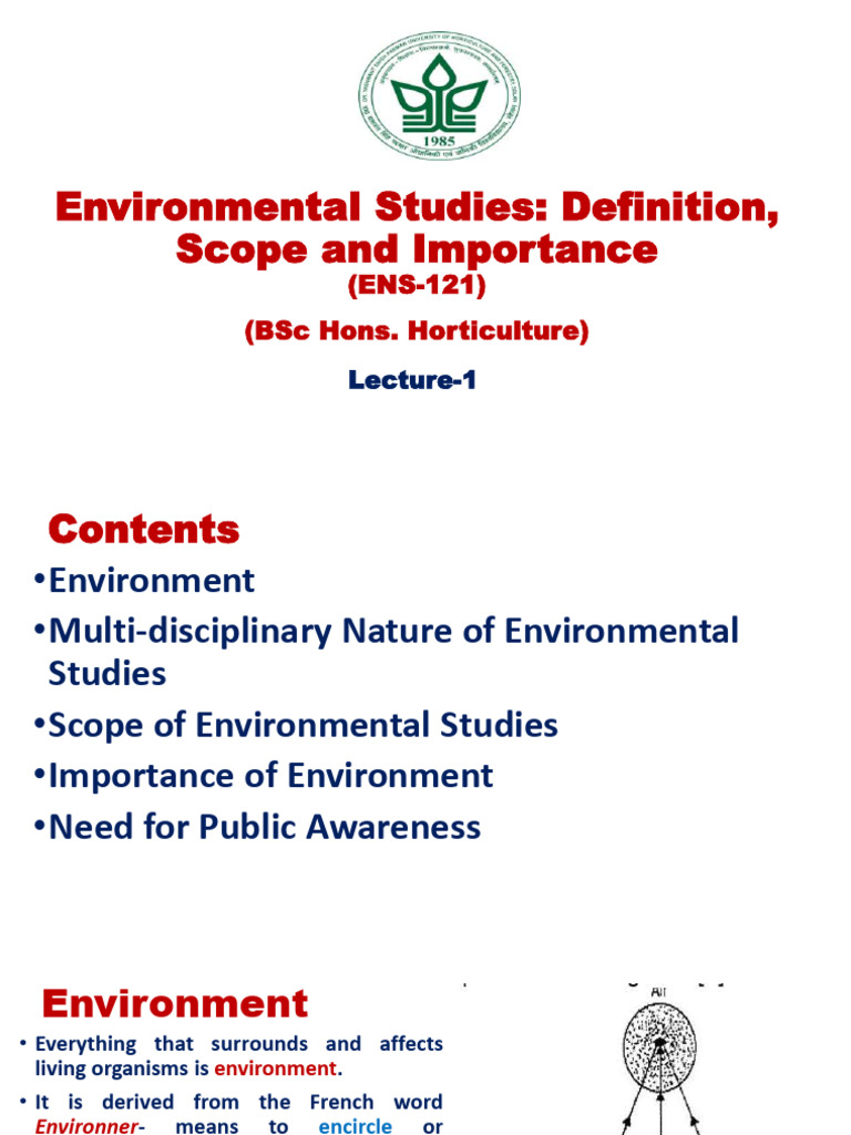 Lecture - 1 ENS-121 - H | PDF