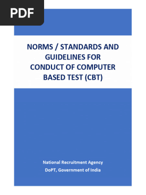 Norms / Standards and Guidelines For Conduct of Computer Based 