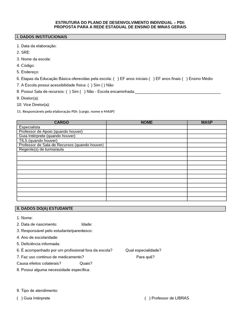 Plano de Desenvolvimento Individual PDI | PDF | Aprendizado | Pensamento