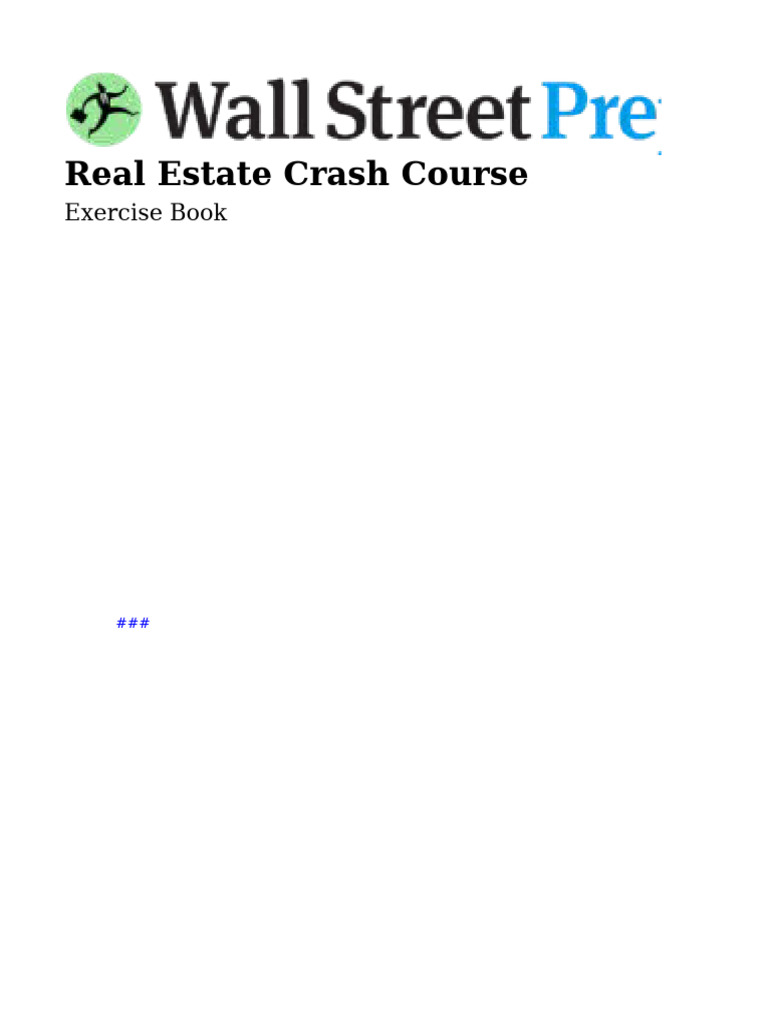 Real Estate Crash Course Exercises | PDF