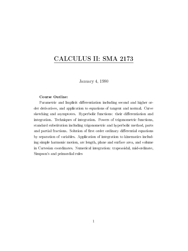 Calculus - II Final 1 | PDF