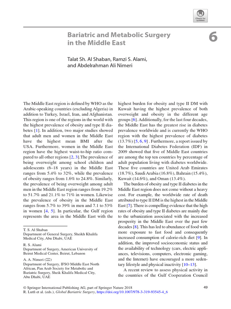 Alshaban2018.-Bariatric and Metabolic Surgery in Middle East | PDF