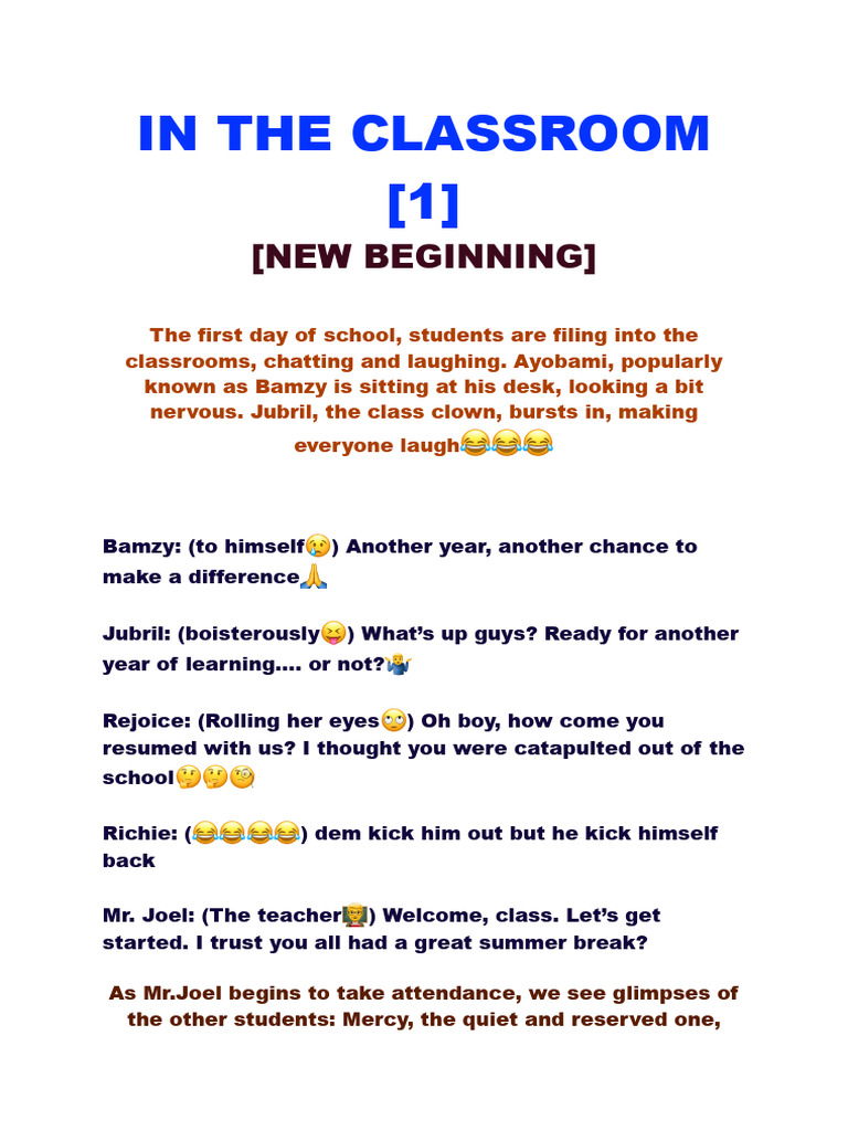 In The Classroom 1 1 Pdf