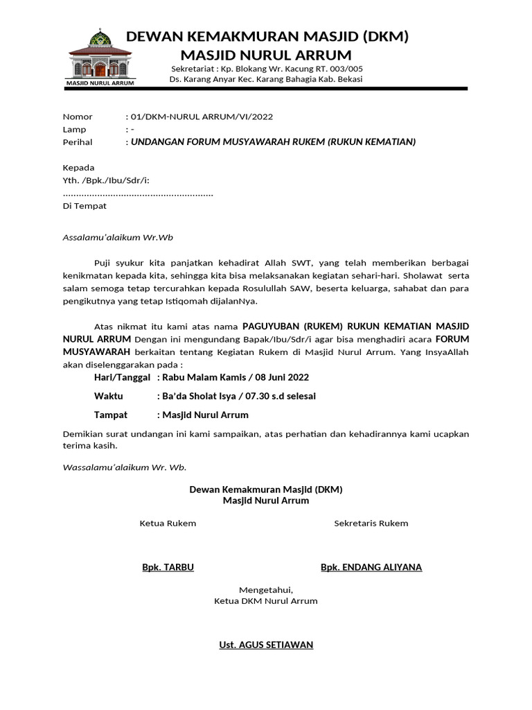 Undangan Rukem | PDF