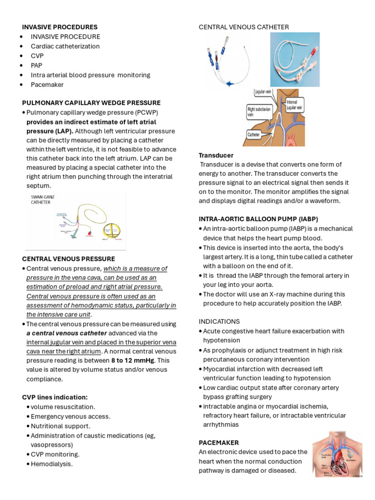 Invasive Cardiac Procedures Overview | PDF | Electrocardiography | Heart