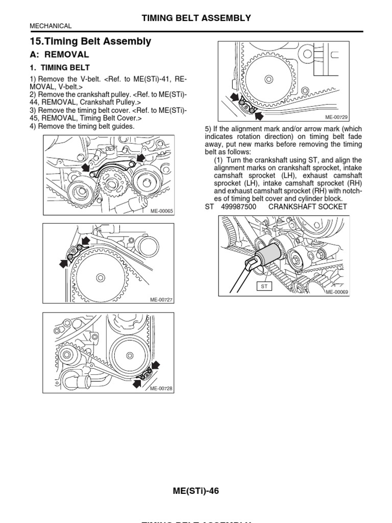 Procedures for Timing Belt Replacement and Inspection on a DOHC Engine