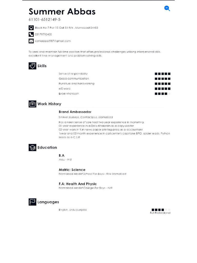 Summer Abbas Resume | PDF