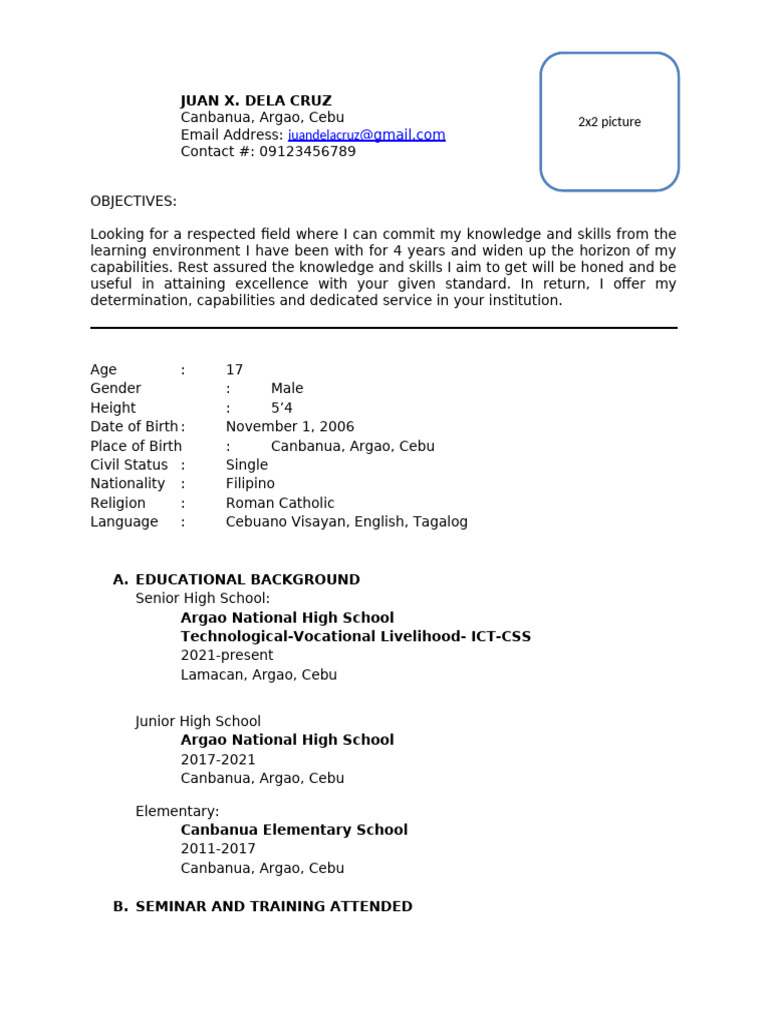 Sample Resume PDF - 1