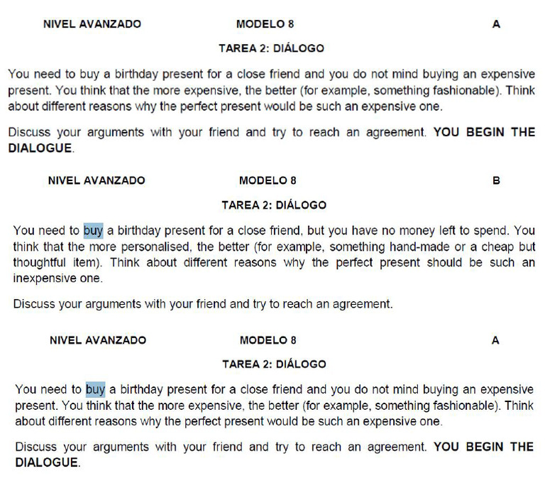 Eoi B2 Speaking Certificate Tests Buying And Shopping Pdf