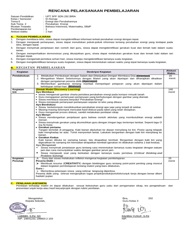 RPP KLS 3 TM 6 SBTM 2 | PDF