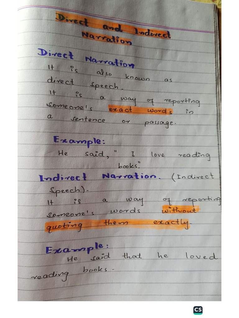 Direct And Indirect Narration Pdf