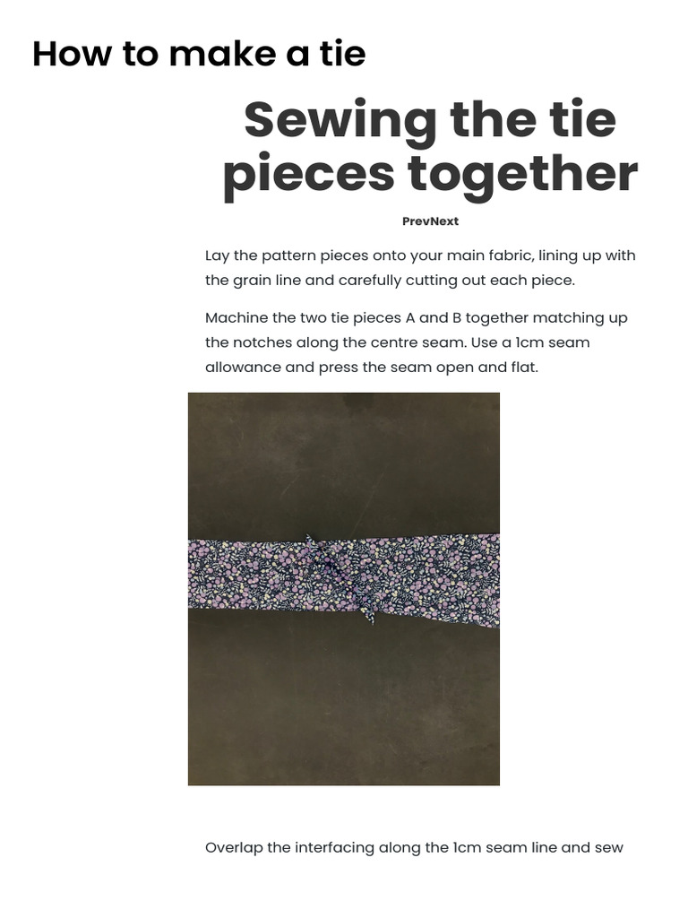 How to Sew a Handmade Tie | PDF