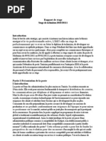 Rapport Su Stage de La Poste Tunisienne  Système postal  Business
