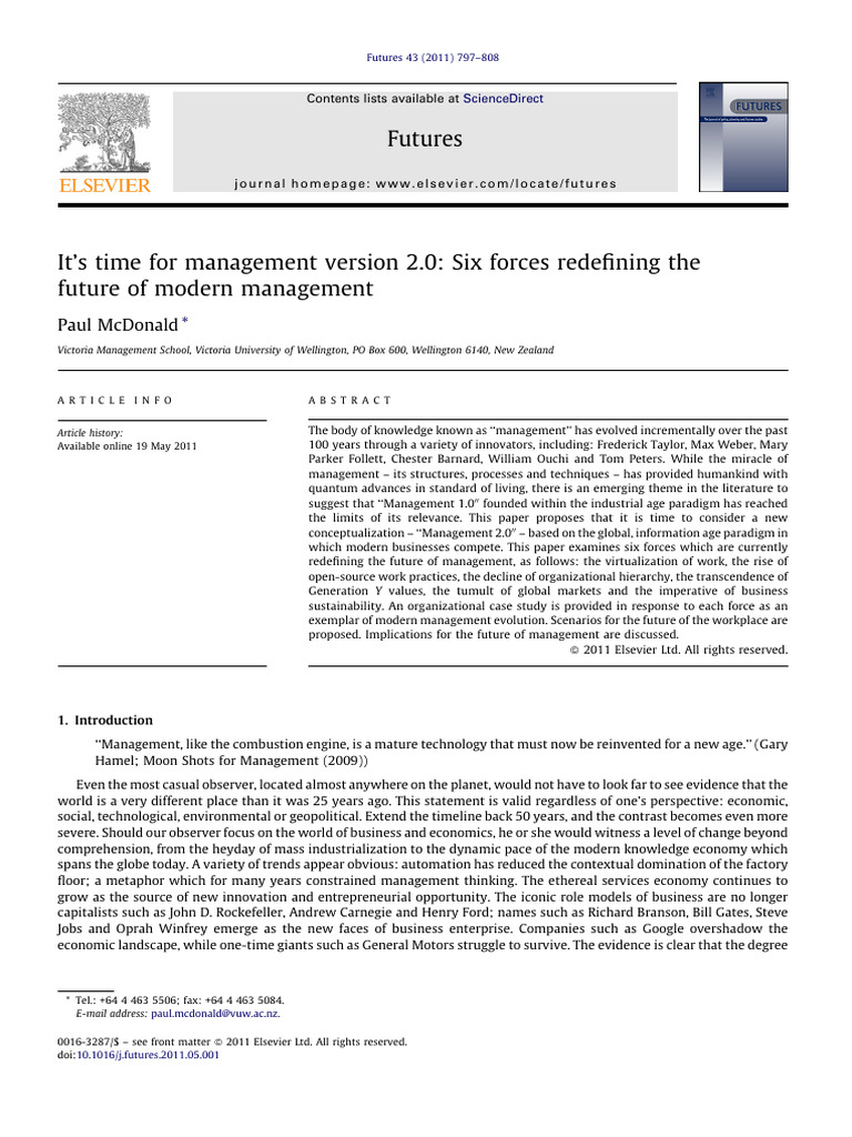 2011 - It's Time For Management Version 2.0 - Six Forces Redefining The ...