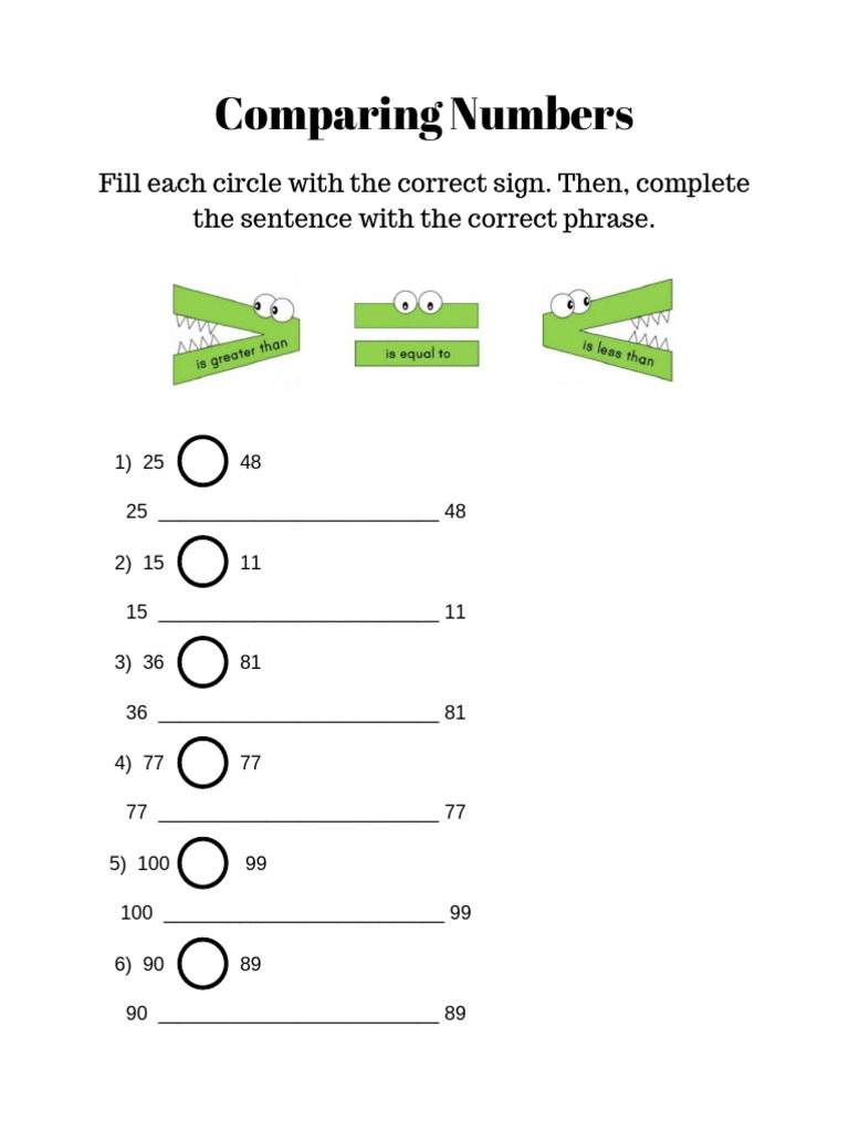 Comparing Numbers | PDF | Teaching Methods & Materials