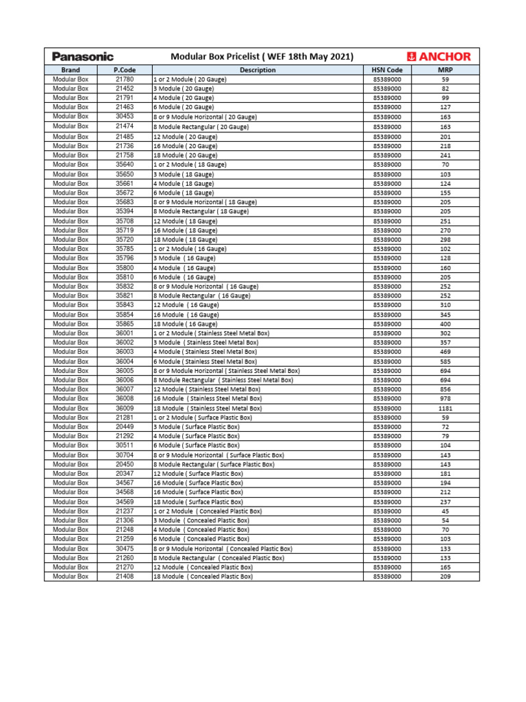 Modular Box Price List 2021 | PDF | Modular Programming | Holism
