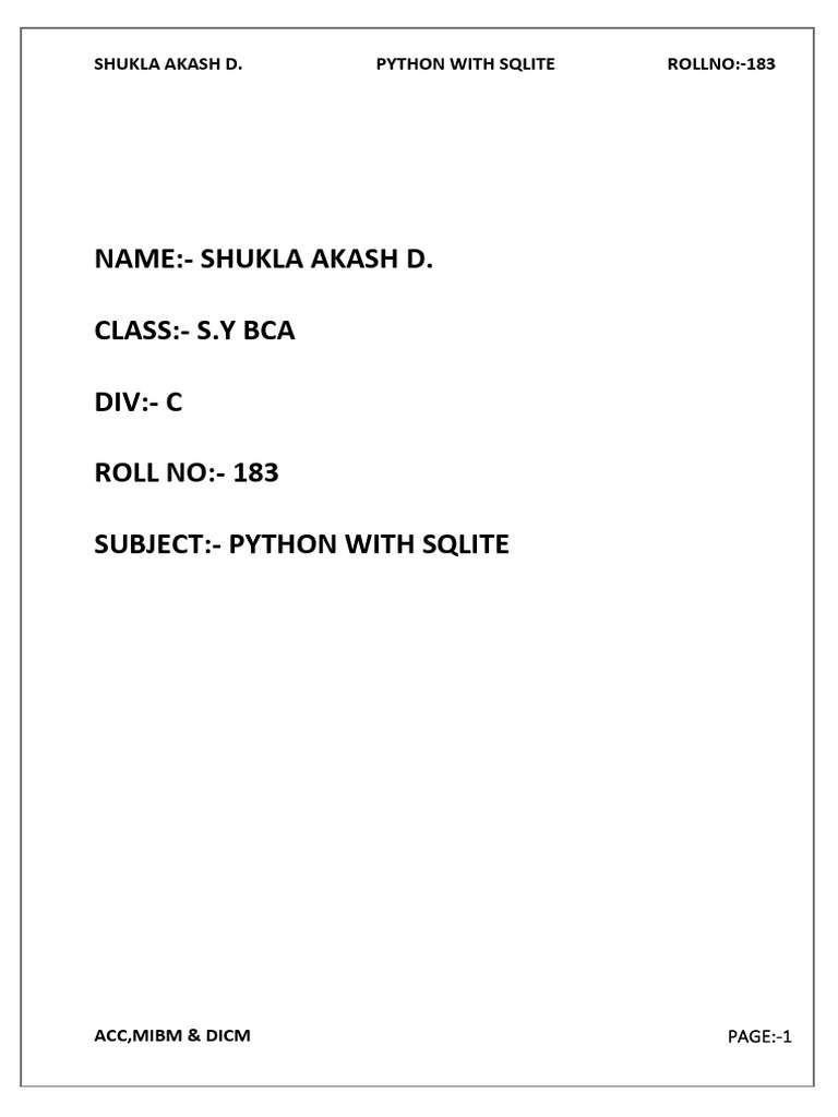 SQ Lite File | PDF