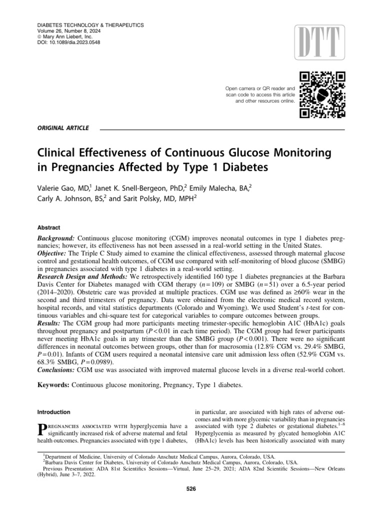 Gao Et Al 2024 Clinical Effectiveness of Continuous Glucose Monitoring ...