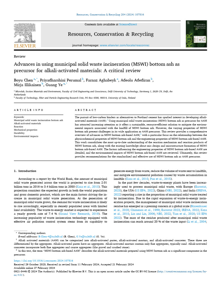 advances-in-using-municipal-solid-waste-incineration-mswi-bottom-ash