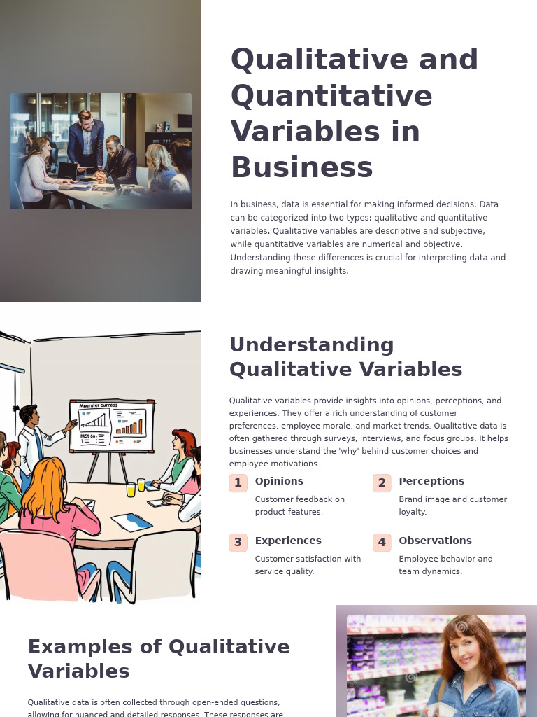 Qualitative and Quantitative Variables in Business | PDF