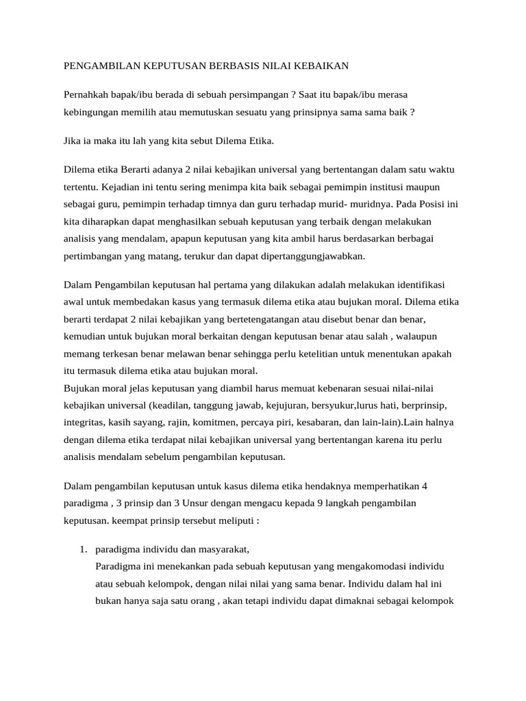 Pengambilan keputusan berbasis bukti dalam kehidupan sehari-hari