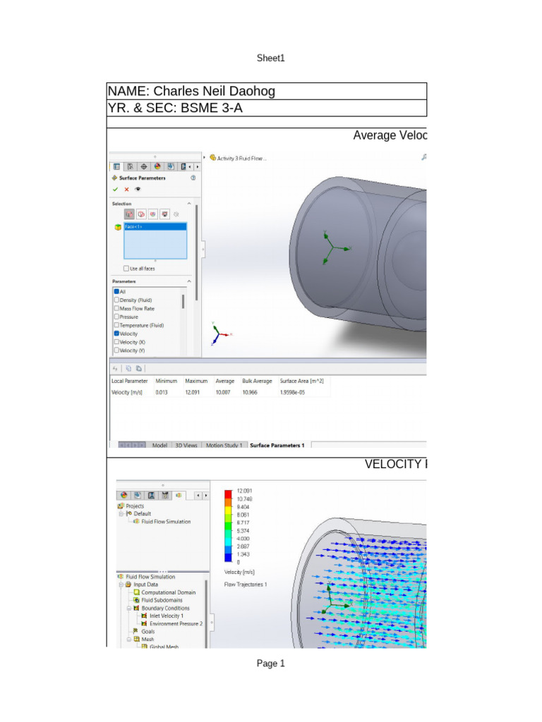 Fluid Flow Simulation Analysis | PDF