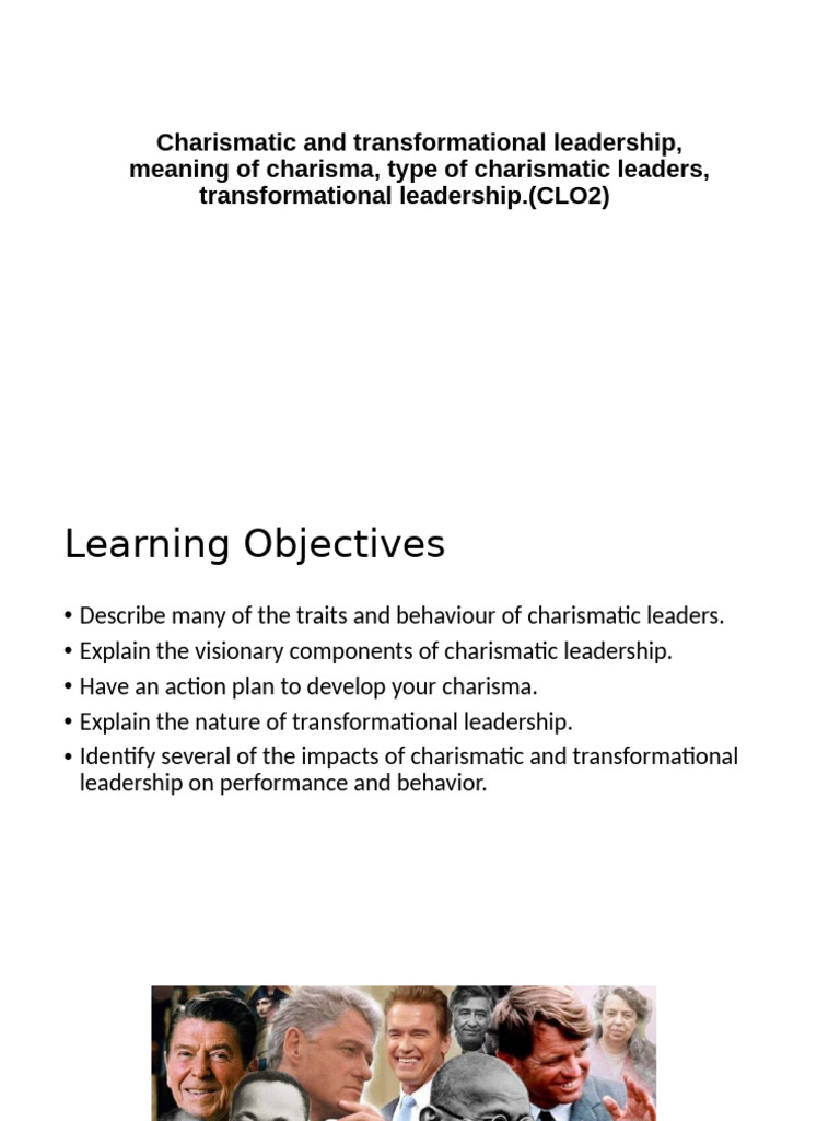Lecture 4 - Charismatic and Transformational Leadership | PDF
