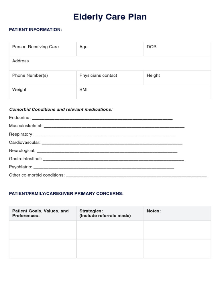 For DUTY USE Elderly-Care-Plan | PDF