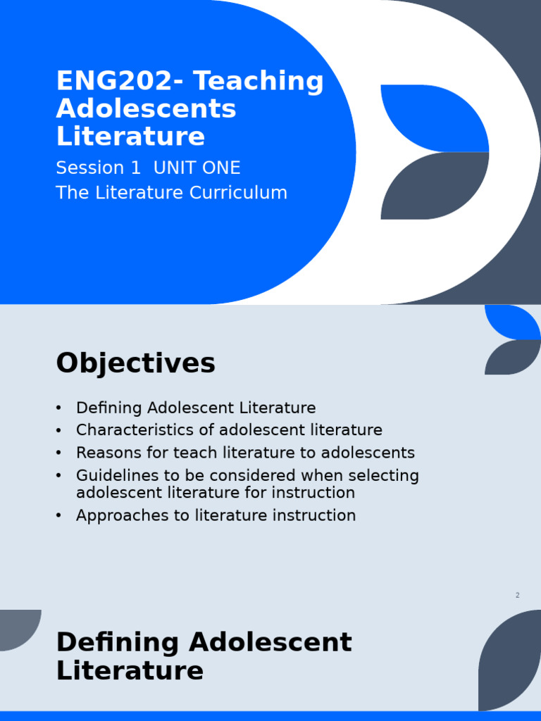 The Literature Curriculum - Session 1 | PDF