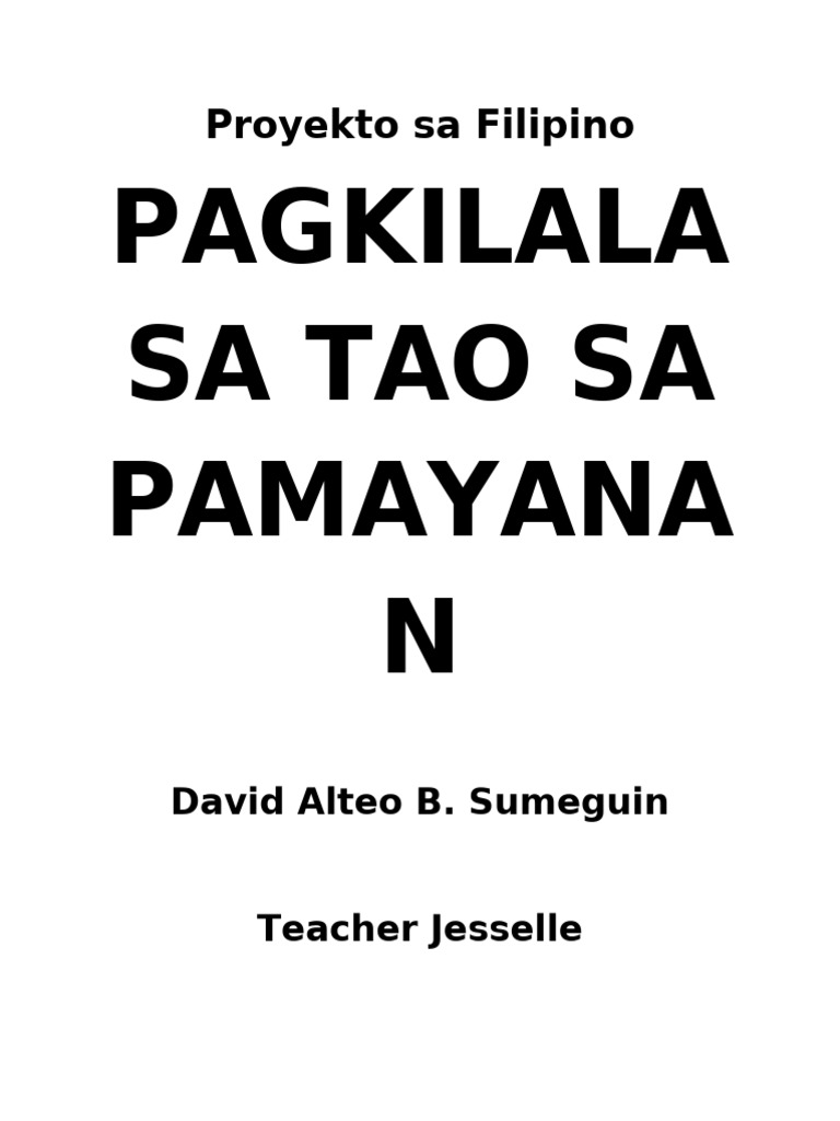 Proyekto Sa Filipino | PDF