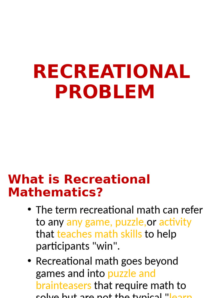 Recreational Problem Villanueva | PDF