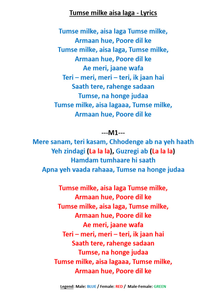Tumse Milke Acha Laga Meaning In English