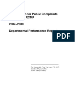 Commission For Public Complaints Against The RCMP 2007-2008 Departmental Performance Report