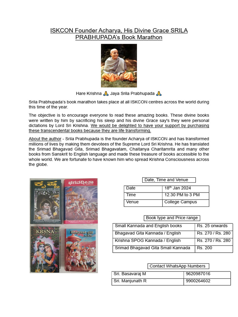 Iskcon Book Marathon Pdf