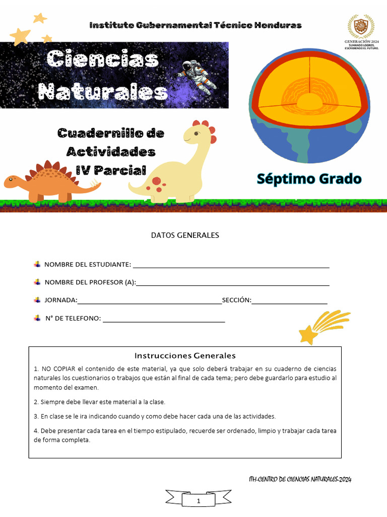 Cuadernillo 7mo Grado 2024 Pdf
