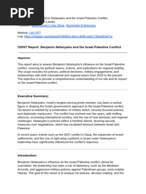 OSINT Report_ Benjamin Netanyahu and the Israel-Palestine Conflict