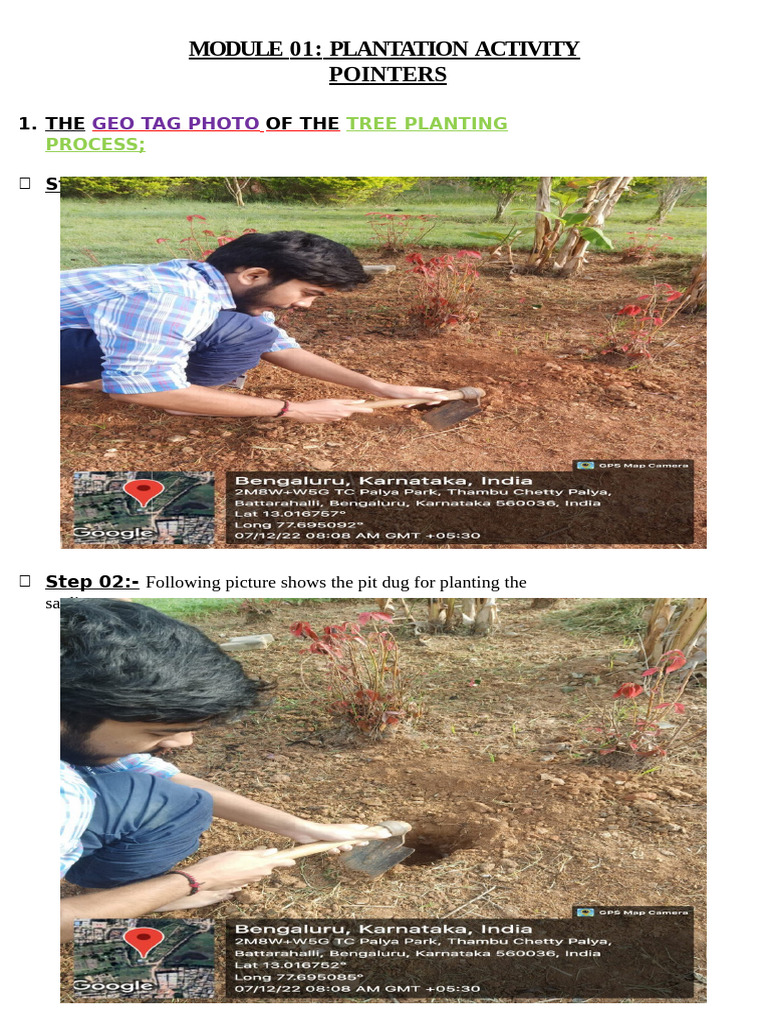 Module 01: Plantation Activity Pointers: Geo Tag Photo | PDF