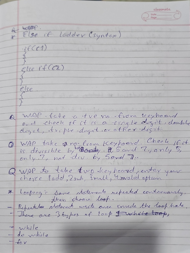 C Class Notes Class 4 | PDF
