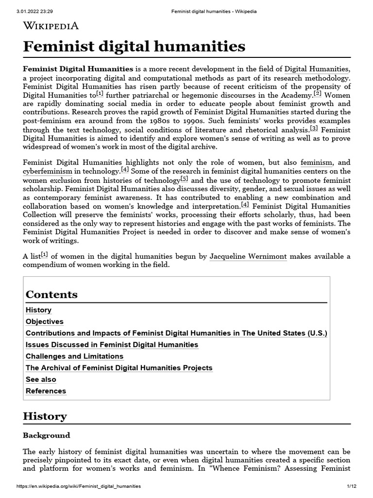 Feminist digital humanities wikipedia pdf