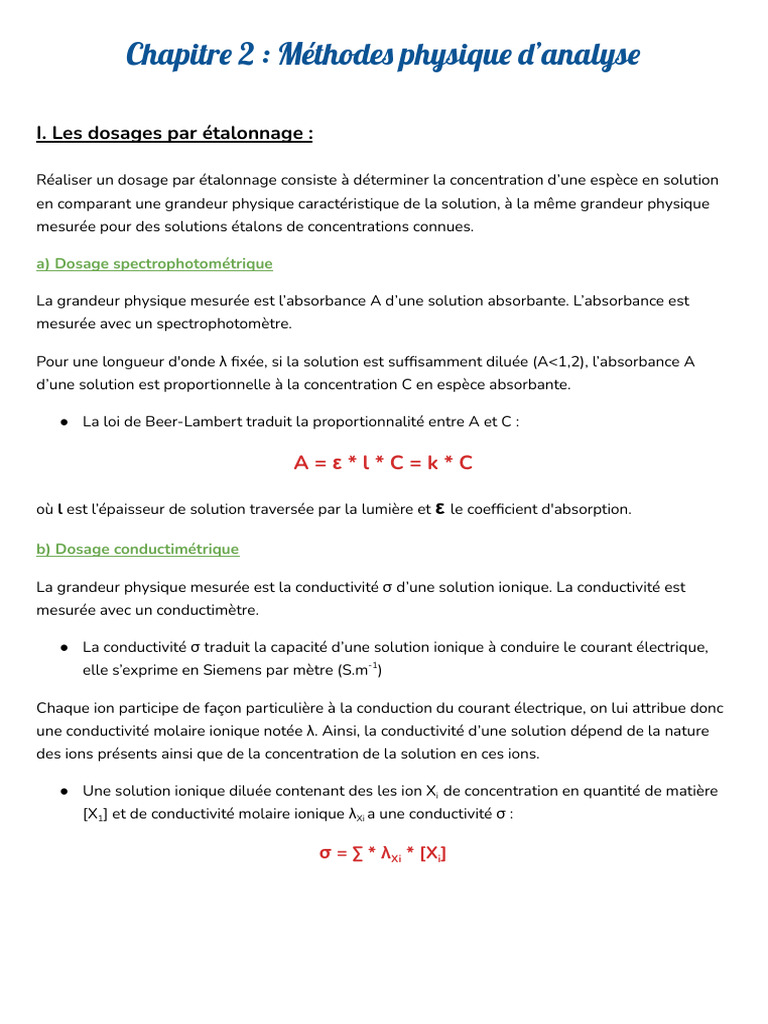 Chapitre 2 - Méthodes Physique D'analyse | PDF