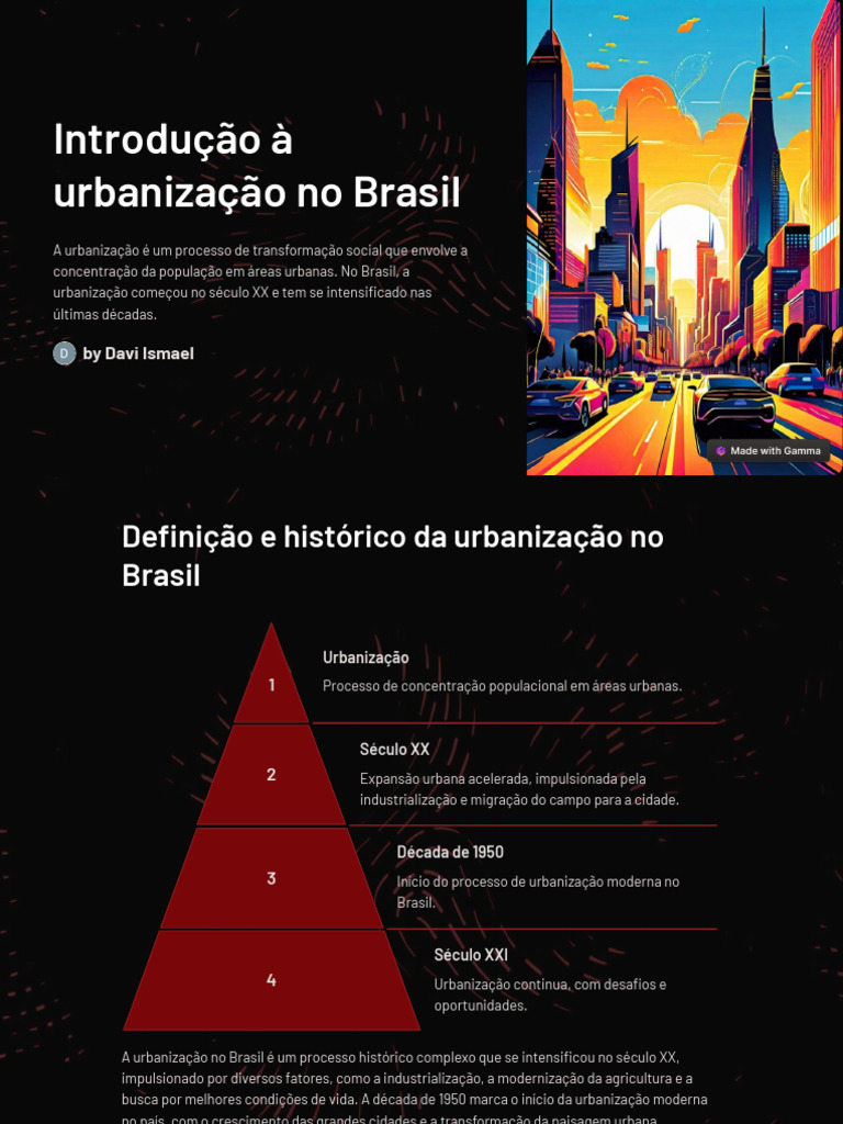 Introducao A Urbanizacao No Brasil | PDF