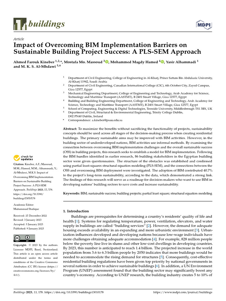 Impact of Overcoming BIM Implementation Barriers On Sustainable ...