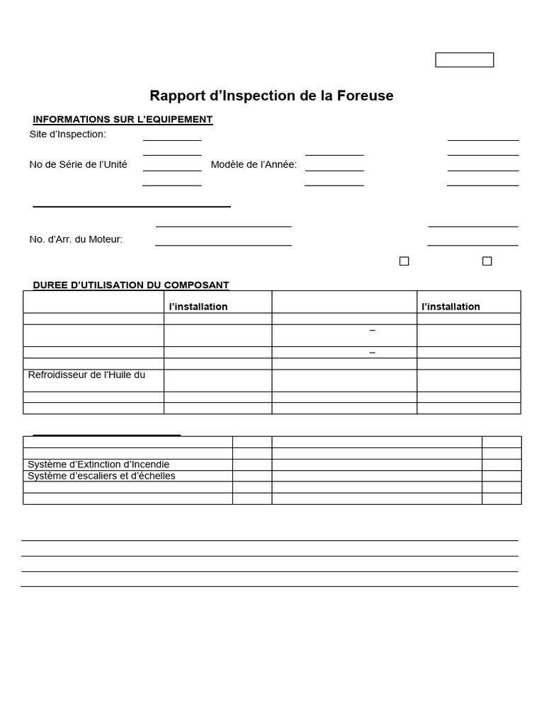 Technical Inspection Report - Drill Rig - FR | PDF