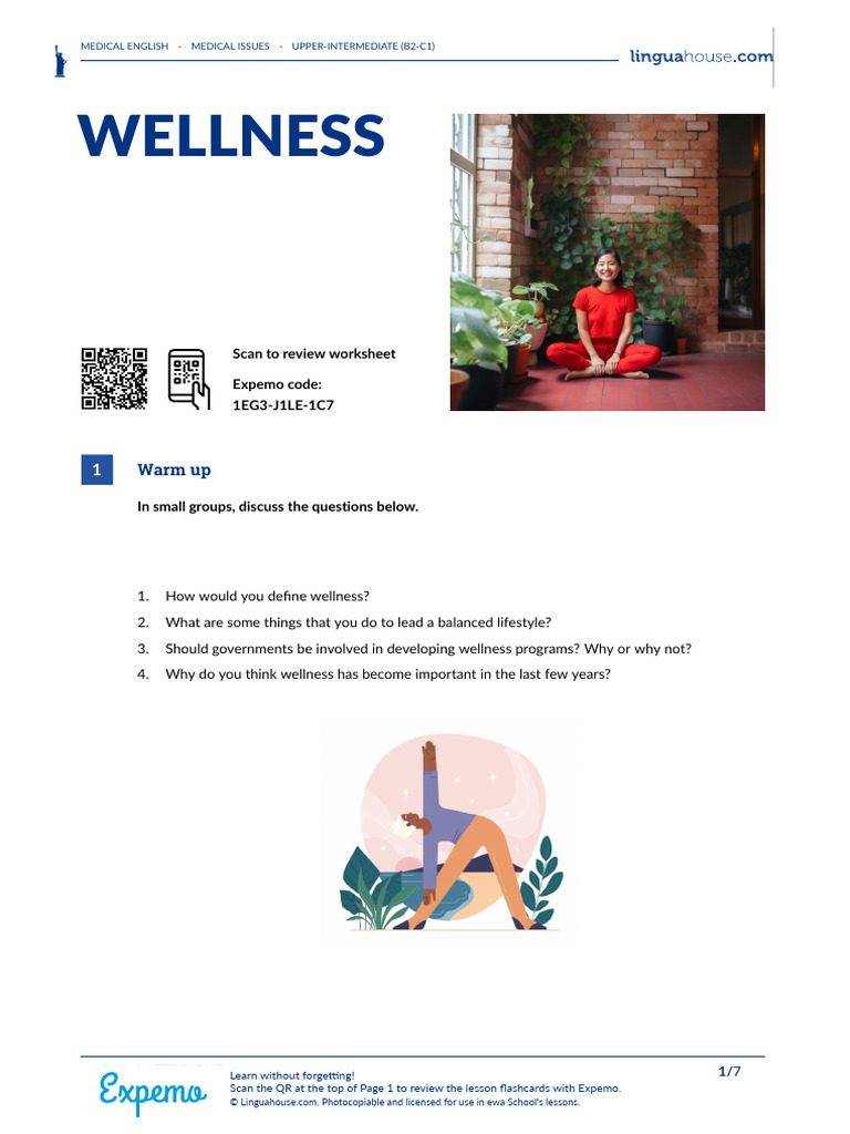 Wellness American English Teacher B2 C1 | PDF | Flexibility (Anatomy ...
