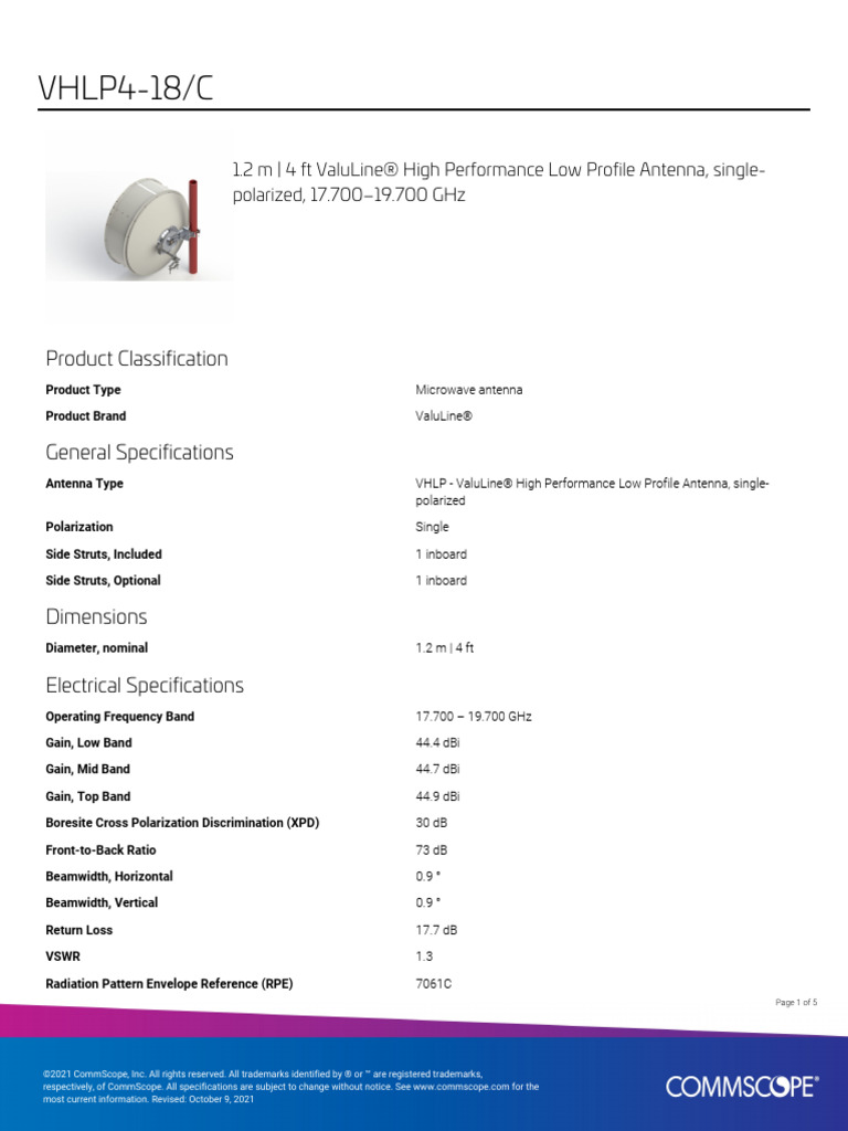 VHLP4-18 - C Product Specifications | PDF