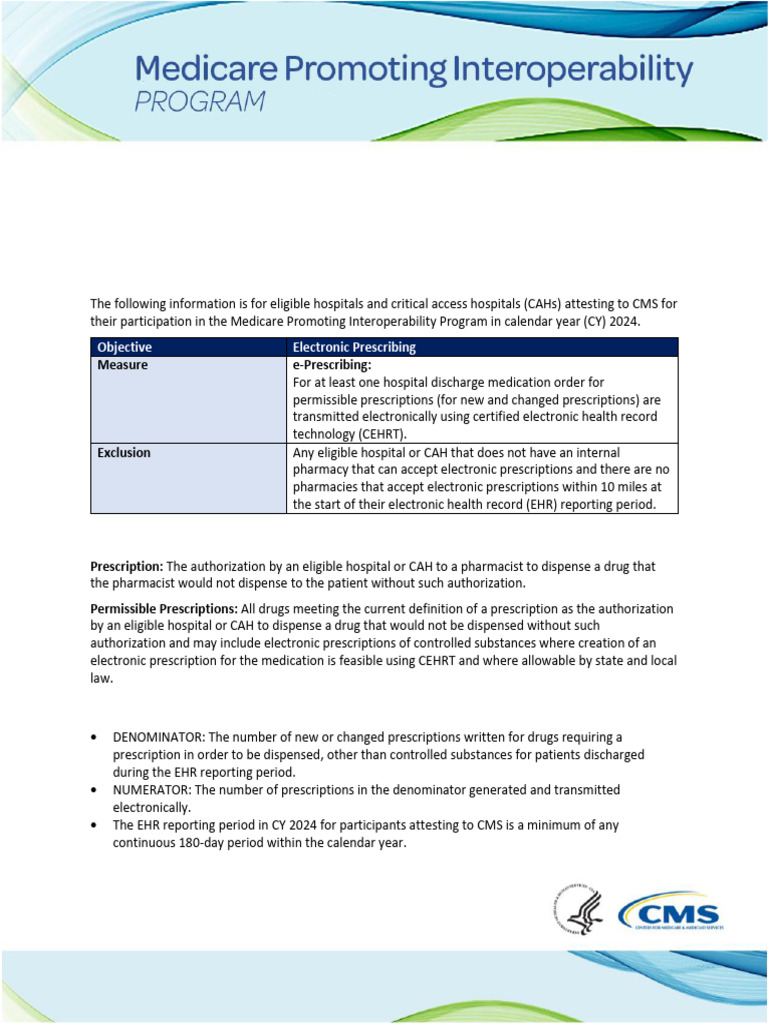 01 CY 2024 E-Prescribing | PDF