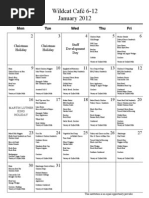 January 6-12 Menu 2012