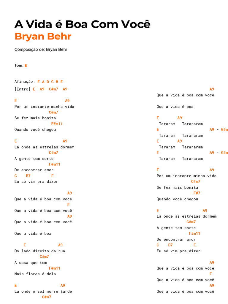 A Vida É Boa Com Você | PDF | Música gravada | Gravação de som