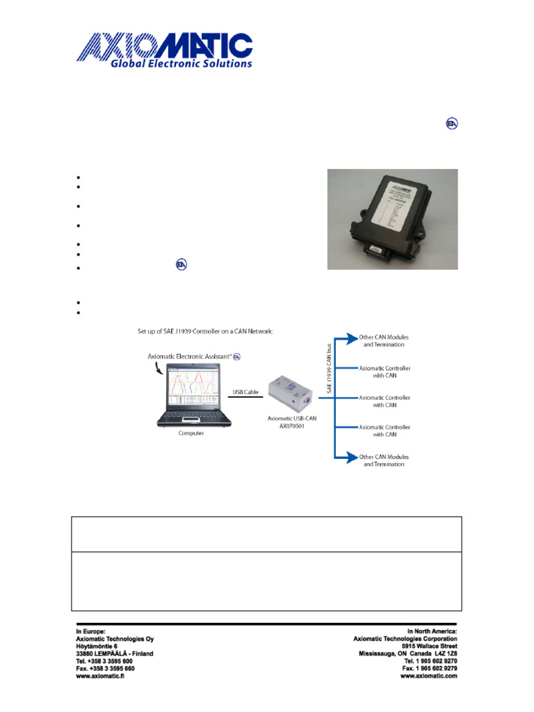 4 Analog Signal Outputs CAN Controller With Electronic Assistant ...